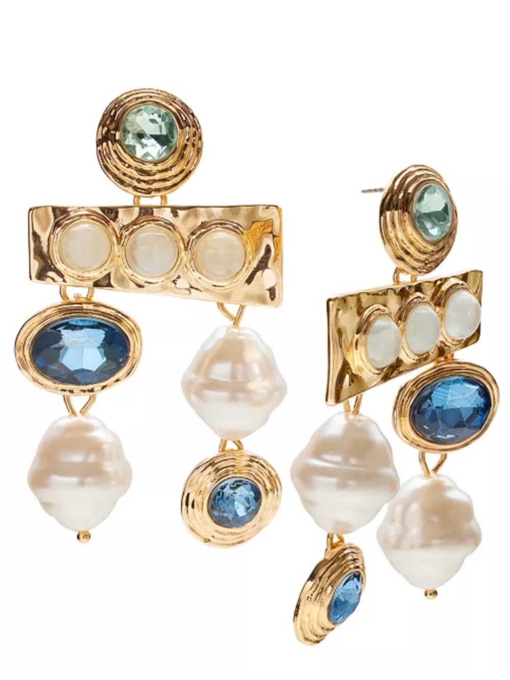 I.N.C. International Concepts Gold-Tone Mixed Stone Statement Earrings NEW